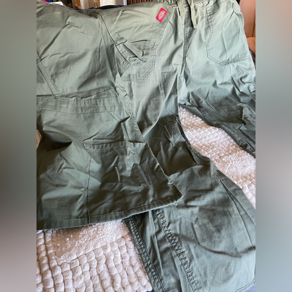 Olive Green Dickies Scrub Set
